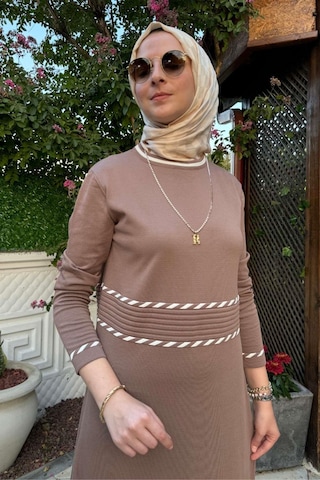 Samanyolu Kahve Triko Elbise Normal