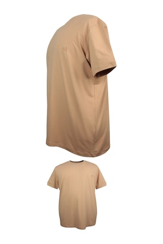 Battal Boy % 100 Pamuk 115 Kilo-150 Kilo Arası İçin Uygun Bedenli Bisiklet Yaka Düz Tişört Bej Bej