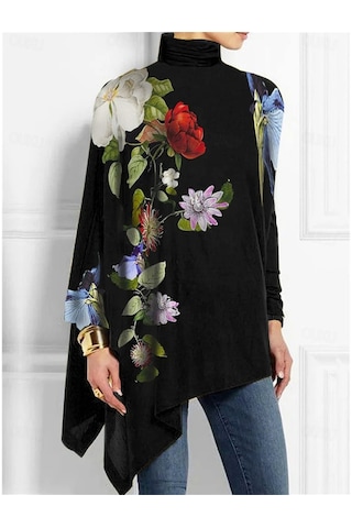 Kadın Balıkçı Yaka Uzun Kollu Dalgıç Bluz