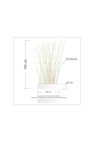 165Cm Uzun Beyaz 100Cm Saksılı Oda Bölme Seperatör Paravan