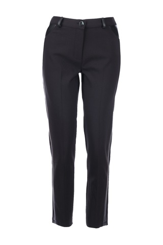 Tolga Saraçoğlu Kadın Polyester Kumaş Düz Paça Yan Şerit Detaylı Pantolon 25kts30286 Siyah