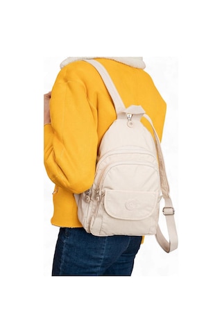 Body Bag Göğüs Çantası Klinkır Kumaş Çok Cepli Bady Bag Sırt Çantası Hafif Yağmur İtici 30 20 Cm Krem