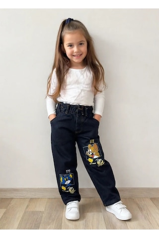 Kaizer Jeans Siyah Tom Desenli Çocuk Pantolonu