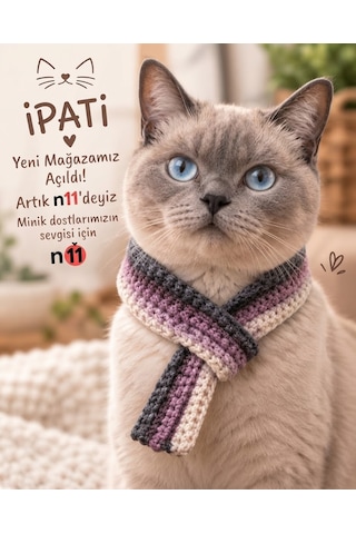 El Emeği Kedi Tasması Açık Lila