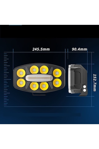 Kamyon Tır Traktör Off Road Jeep 10 İnç Sis Farı Gündüz Ledli Çalışma Lambası 12-24 V