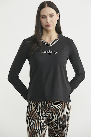 Sementa Leopar Kombinli Pijama Takım - Siyah Siyah