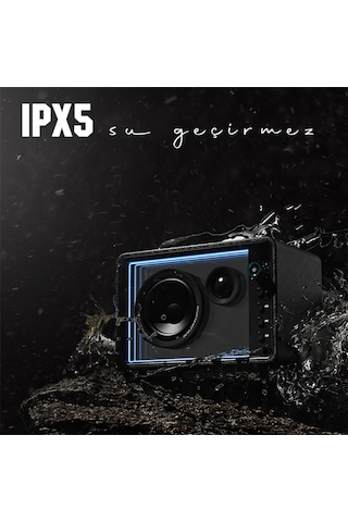 Lenyes S862 Su Geçirmez Mikrofonlu Çoklu Giriş Karaoke Bluetooth Hoparlör V5.3 120w Siyah Siyah