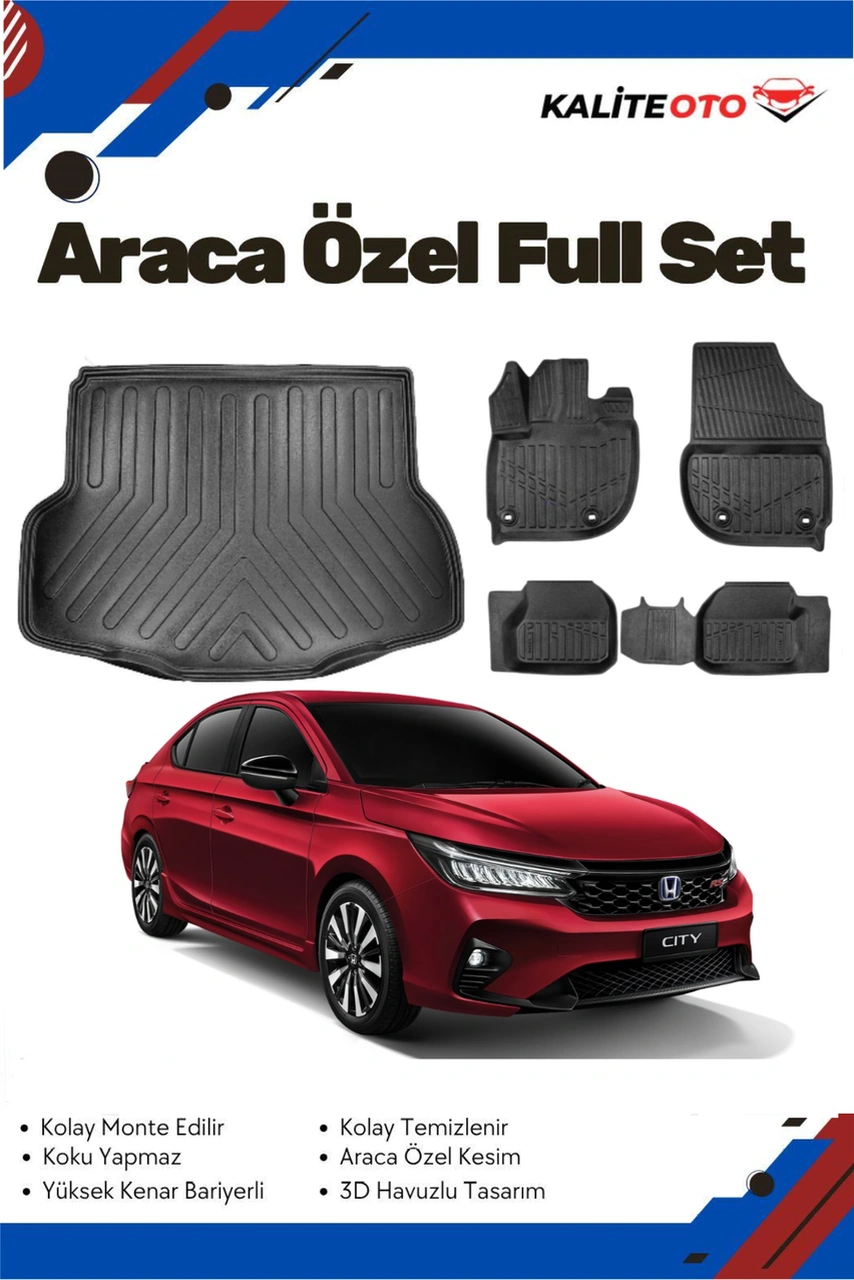 Honda City 2022 Model Yumuşak Paspas+bagaj Havuzu Seti