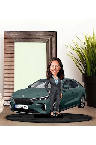 Bk Gift Kişiye Özel Kadın Urla Renk Togg Karikatür Biblo -1, Arkadaşa Hediye, Araba Hediyesi Kobitmeyencom35871 Bk Gift