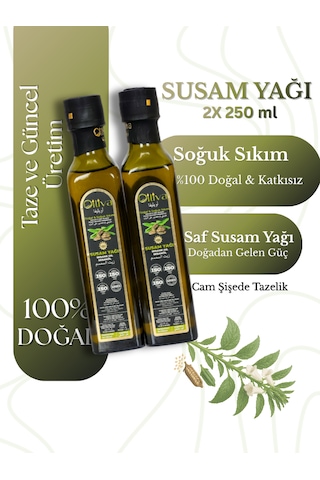 Soğuk Sıkım Susam Yağı 250ml 2x %100 Doğal Katkısız Saf Susam Yağı 500 ML
