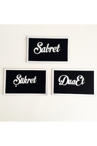 Ahşap Sabret Şükret Du Et