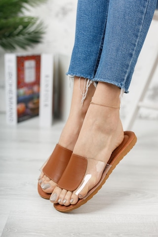 Rose Şeffaf Kadın Terlik Açık Ev Terliği Taba