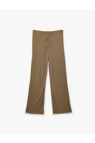 Koton Viskon Karışımlı Beli Lastikli Pijama Altı Kahverengi 6slk40005mk