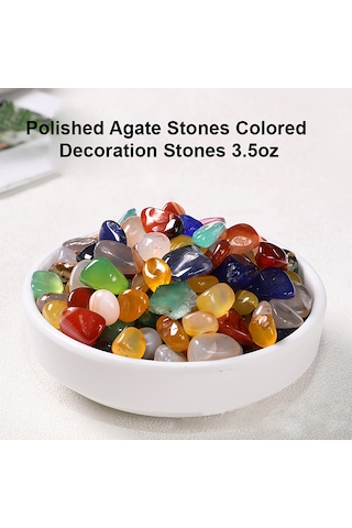 Aubyhe Doğal Ağaç Taşı Kırıkları, Cila Yapılmış, Renkli, 7-9mm, 100g, Akvaryum Dekorasyonu, Dıy Malzemesi