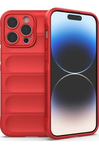 Mey İthalat Apple, Uyumlu iPhone 15 Pro Max Kılıf Optimum Silikon - Kırmızı