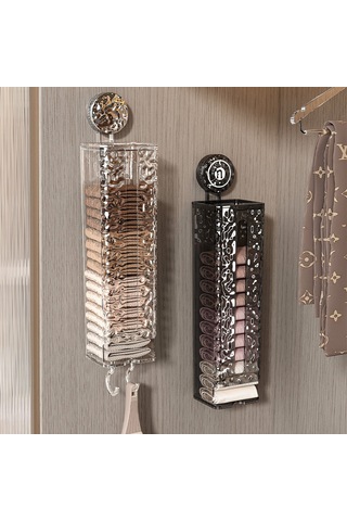 Şeffaf Gri Küçük İç Çamaşırı Saklama Kutusu, Çekmece Tipi Duvara Monte Renkli