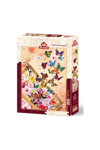 Art 500 Parça Bahar Esintisi Puzzle - Kelebekler Ve Çiçekler