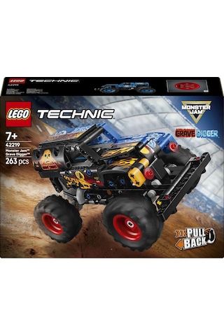 LEGO® Technic Monster Jam™ Grave Digger™ Ateş ve Buz 42219 – 7 yaş ve üzeri çocuklar için Yaratıcı Oyuncak Yapım Seti (263 Parça)