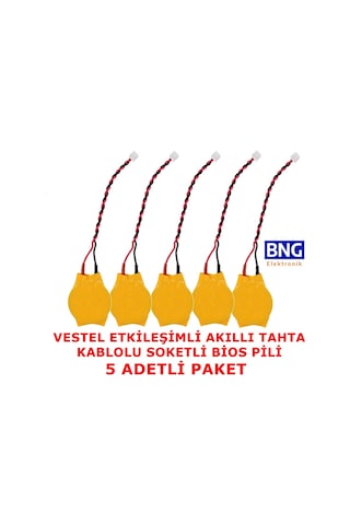 Vestel Uyumlu Etkileşimli Akıllı Tahta Kablolu Soketli Bios Pili 5 Adet