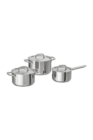 Ikea 365+ Paslanmaz Çelik Tencere Seti 0,9-1,7-2,8 L Krom 6 Parça