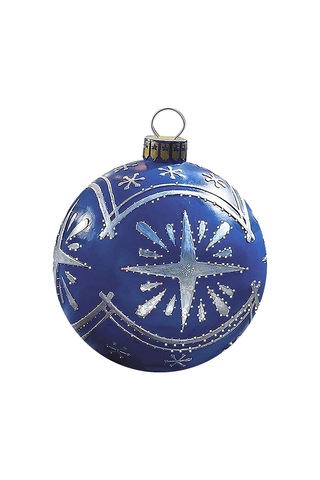 Hfambition Kış Mevsimi Dekorasyon Balonu 60cm Dış Mekan Pvc Şekerpare Desenli Hava Toyu - Mavi Kar Tanesi Çok Renkli