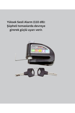 110 Db Alarm Disk Kilidi Motosiklet Scooter Bisiklet Güvenlik Çok Renkli