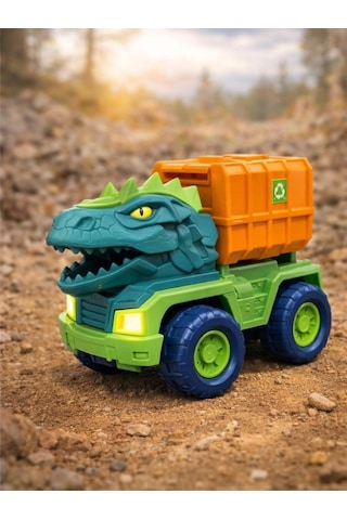 Oyuncak Dinozor Kamyon Trexdıno Sweptor Dino Temalı İnşaat Aracı Çocuk Oyuncağı