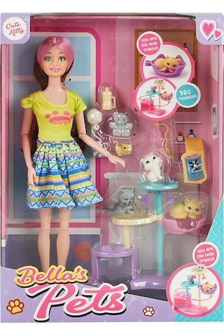 Bella's Pet Oyuncak Bebek Kahverengi Saçlı Yeşil Tişörtlü