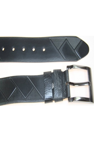 Hakiki Deri Erkek Baklava Desenli Kot Kemeri 4,5 Cm Siyah