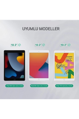 Apple Uyumlu iPad 7. 8. 9. Nesil 10.2 Inç Temperli Ekran Koruyucu Kırıl