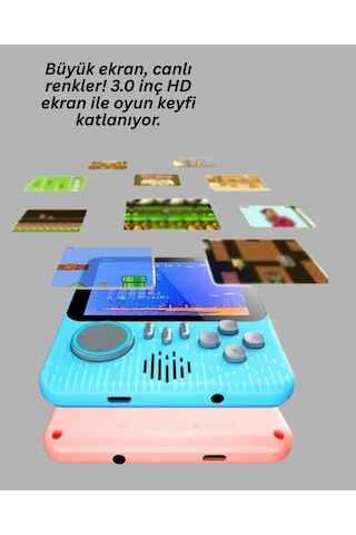 Şarjlı 3.5 İnç Retro Oyun Konsolu