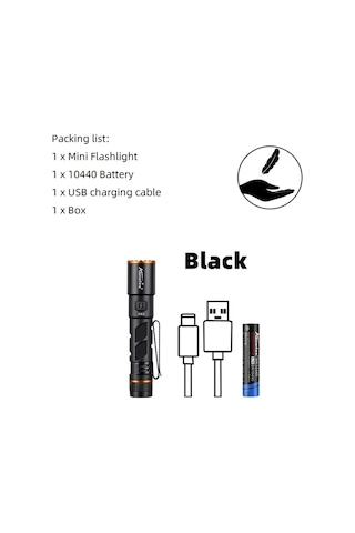 Brightnova Alonefire Yüksek Parlaklık Usb Şarjlı 500 Lümen Ayarlanabilir Fenerj Black X82 Kampçılık Hiking Seyahat Acil Durum Işığı Altın