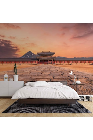 Güney Kore Gyeongbokgung Sarayı Manzaralı Duvar Kağıdı 1 M²