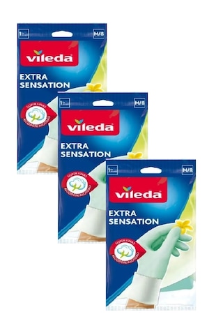 Vileda Extra Sensation Temizlik Bulaşık Ediveni Orta Boy M-8 3'lü