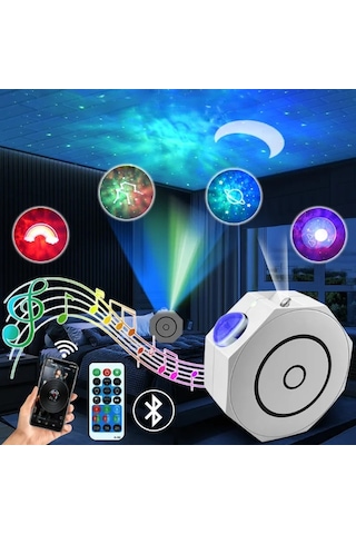 River World Gece Lambası Projektör Tasarımı Anason Model Bluetooth Özelliği Olan Çok Renkli