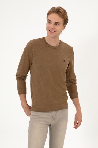 U.s. Polo Assn. Erkek Haki Melanj Kazak /triko 50313713-vr125 Haki Melanj