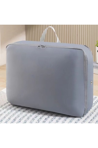 Yaozixa Kıyafet Yorgan Saklama Çantası - Su Geçirmez Nem Engeli - Dayanıklı İki Yönlü Fermuar - Geniş Tutamak - Gri 30 40 18cm Gri