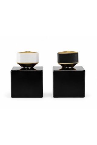 15 Adet Boş Cam Parfüm Şişe, 100 Ml, Küp Mia Model, Siyah-fkb-100