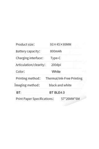 Vkemall Öğrenciler İçin Bluetooth Bağlantılı X7 Mini Hata Yazıcısı - Termal Kağıt Ve Etiket Dahil
