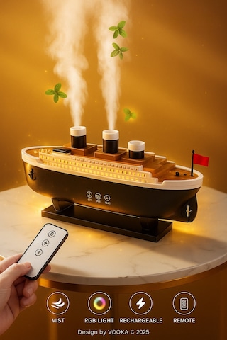Storeşahin Jellyfish Gemi Tasarimli Aroma Difuzor Led Efektli Shn0720