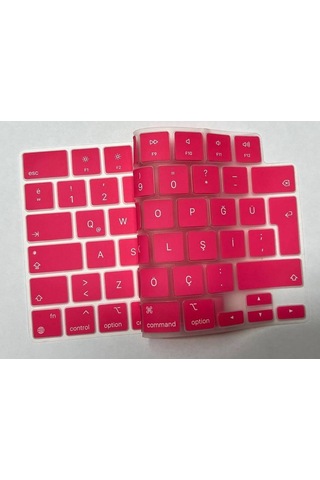 Arabulalaca MacBook Uyumlu Air 15 A2941 Türkçe Klavye Koruyucu Pembe