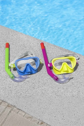 Çocuk 3+ Dalış Gözlük Maske Şnorkel Seti 01 Yeşil