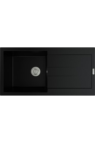 Polex Cristalüx Granit Evye P-X1 Siyah Tezgah Altı Ve Tezgah Üstü Mutfak Evyesi 98x49.5 CM