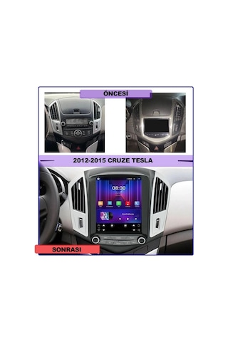 Cruze Yeni Göğüs Tesla Multimedya 4/64 Carplay Kablosuz 2012- Sonrası 10"