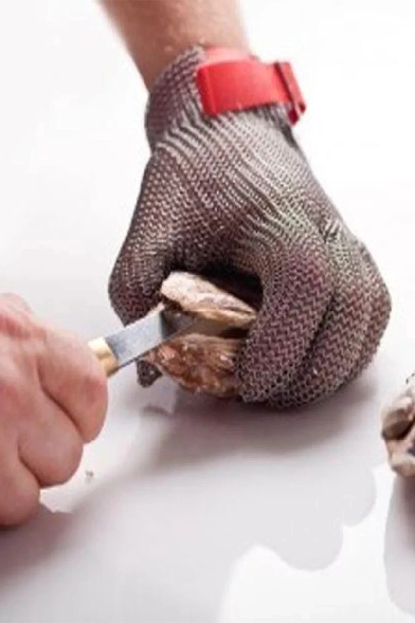 Paslanmaz Çelik Kesilme Koruyucu Eldiven 5 Parmak İş Güvenliği Starline Örgülü Kesilmeye Eldiveni