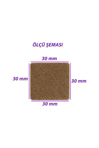 Yapışkanlı Kare Keçe Masa Sandalye Parke Zemin Ayak Koruyucu Kaydırmaz Keçesi 30x30 Mm 21'li Paket