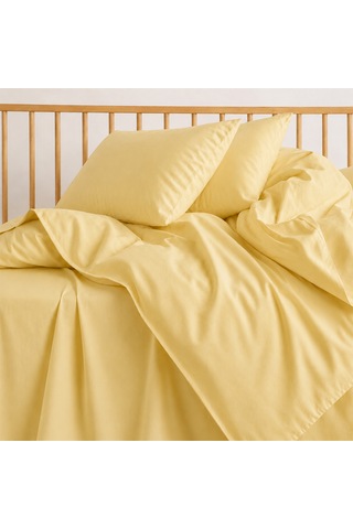 Lief Home %100 Pamuklu Sertifikalı Bebek Nevresim Takımı 100x150 63 Tel Dokuma Kutulu Gönderim Sarı