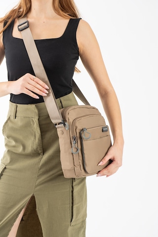 Sanmorris Unisex Çok Bölmeli Fonksiyonel Omuz Çantası - Günlük El Çantası Bej