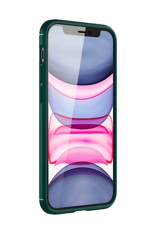 Apple Uyumlu iPhone 11 Kılıf Focus Carbon Desen Silikon Kapak Koyu Yeşil
