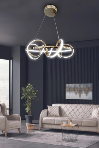 Kuzey Modern Sarkıt Led Avize - 3 Renk Kumandasız Krom Krom